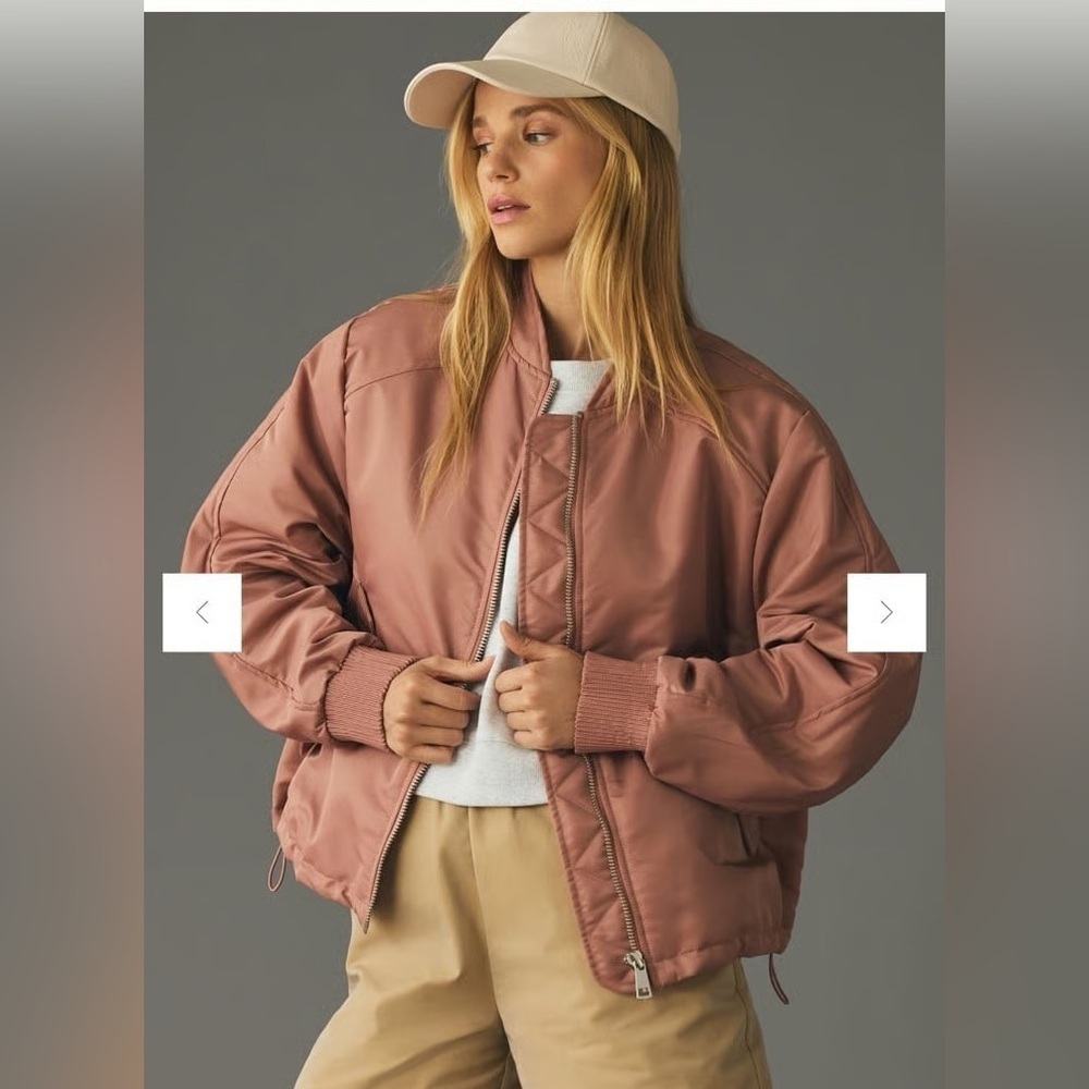 Anthropologie Dusty Rose Bomber Jacket